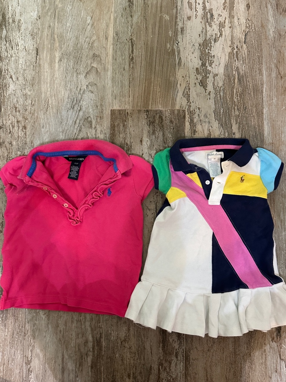 Ralph Lauren Girls' Pink Polo & Colorblock Polo Dress Set